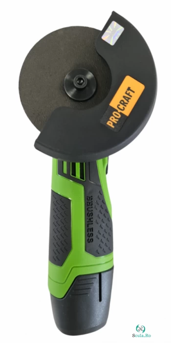 Polizor unghiular pe acumulator Procraft, 12V 2Ah, 76mm BRUSHLESS, 20000RPM (fara acumulator inclus) la 186.00 lei ron