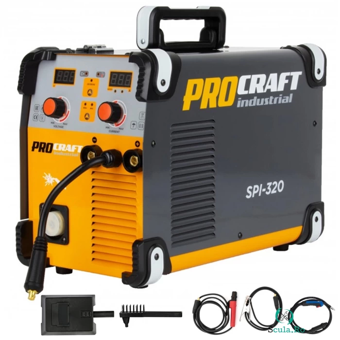 Aparat de sudura invertor MIG MMA ProCraft Industrial SPI 320, Accesorii Incluse la 1,155.00 lei ron