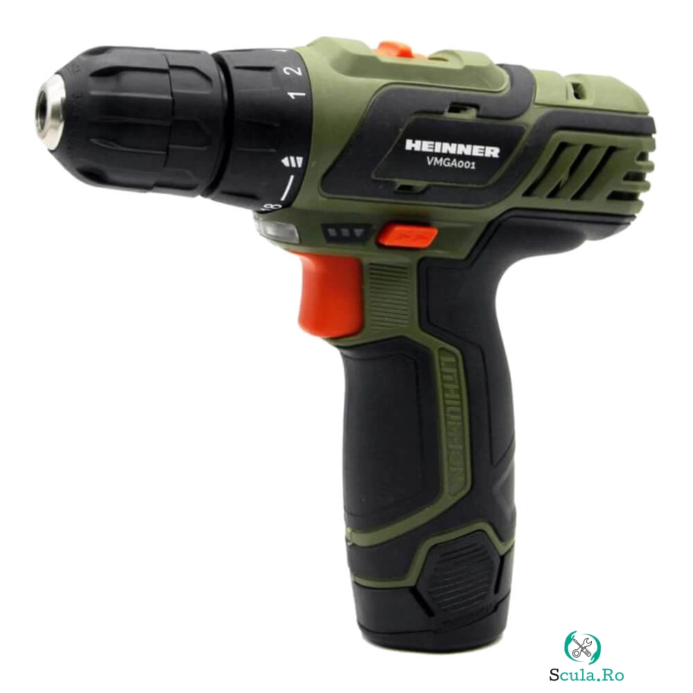 Masina de gaurit cu acumulator Heinner VMGA001, 1400 RPM, Mandrina 10 mm la 229.99 lei ron