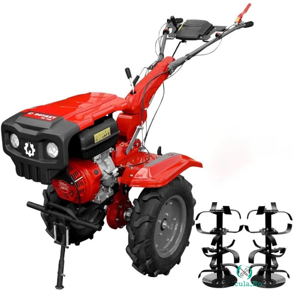 Motocultor Rotakt Atlas RO10R, motor 10 CP, latime lucru 135 cm, 3 viteze, freze, roti cauciuc