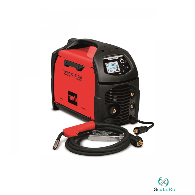 Aparat de sudura MIG-MAG Telwin, tip TECHNOMIG210 DUAL SYNERGIC, curent maxim 200 A, 230 V la 4,219.99 lei ron