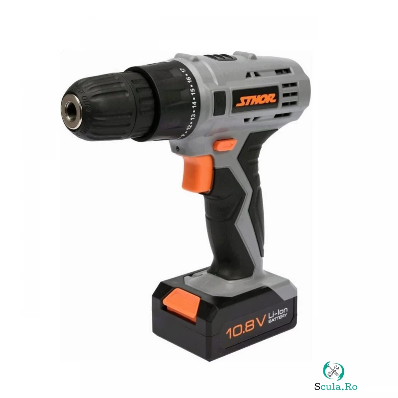 Bormasina cu acumulator Sthor 78981, Li-Ion, 10.8 V, incarcator, 1.3 Ah, 15 Nm, Led iluminare