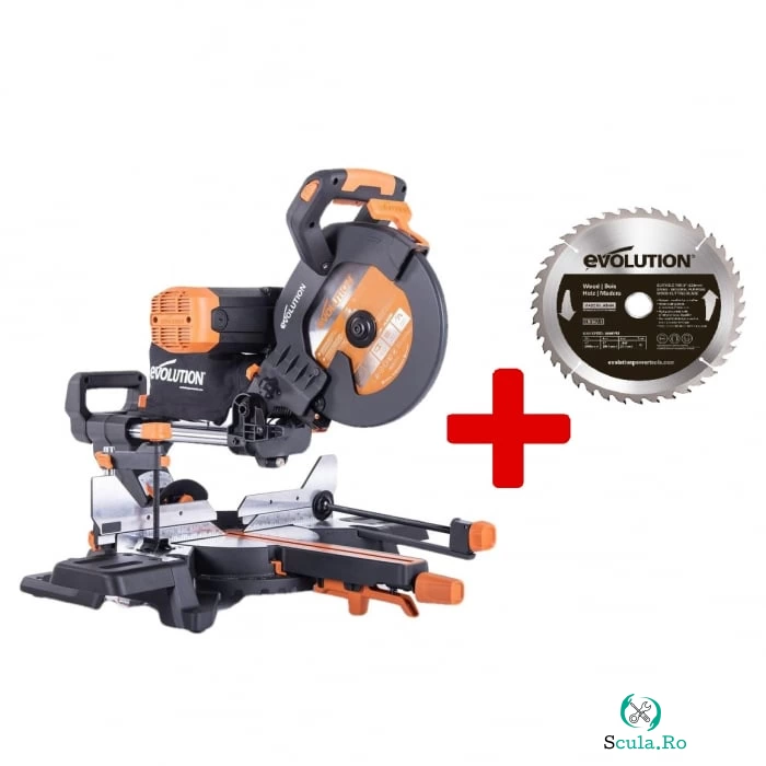 Fierastrau circular de masa multifunctional, inclinare in ambele sensuri R255SMS-DB+ Evolution 053-0003B, 2000 W, O255 mm