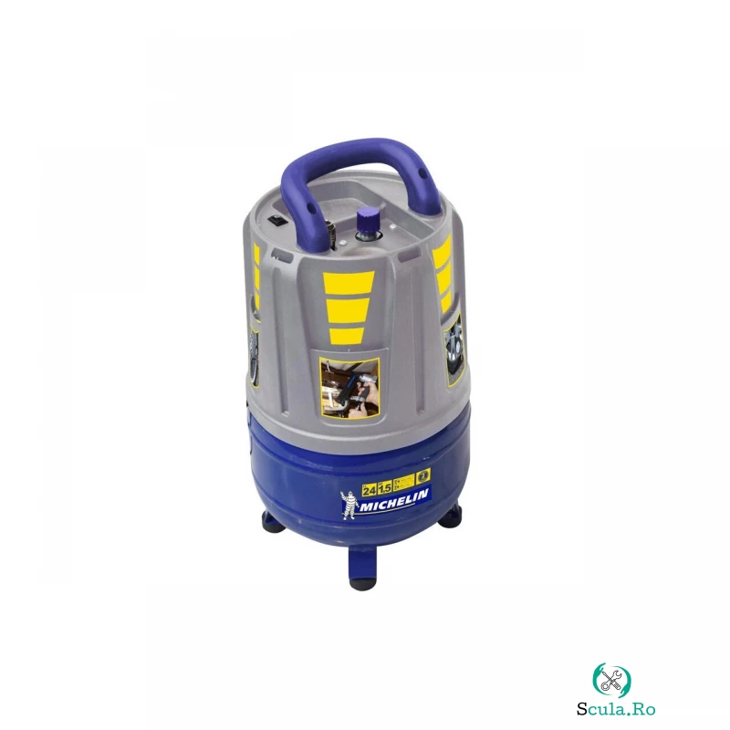 Compresor de aer vertical monofazat, MICHELIN, tip MVX24, 230V, rezervor 24l, debit 160l/min, 8 bar, fara ulei