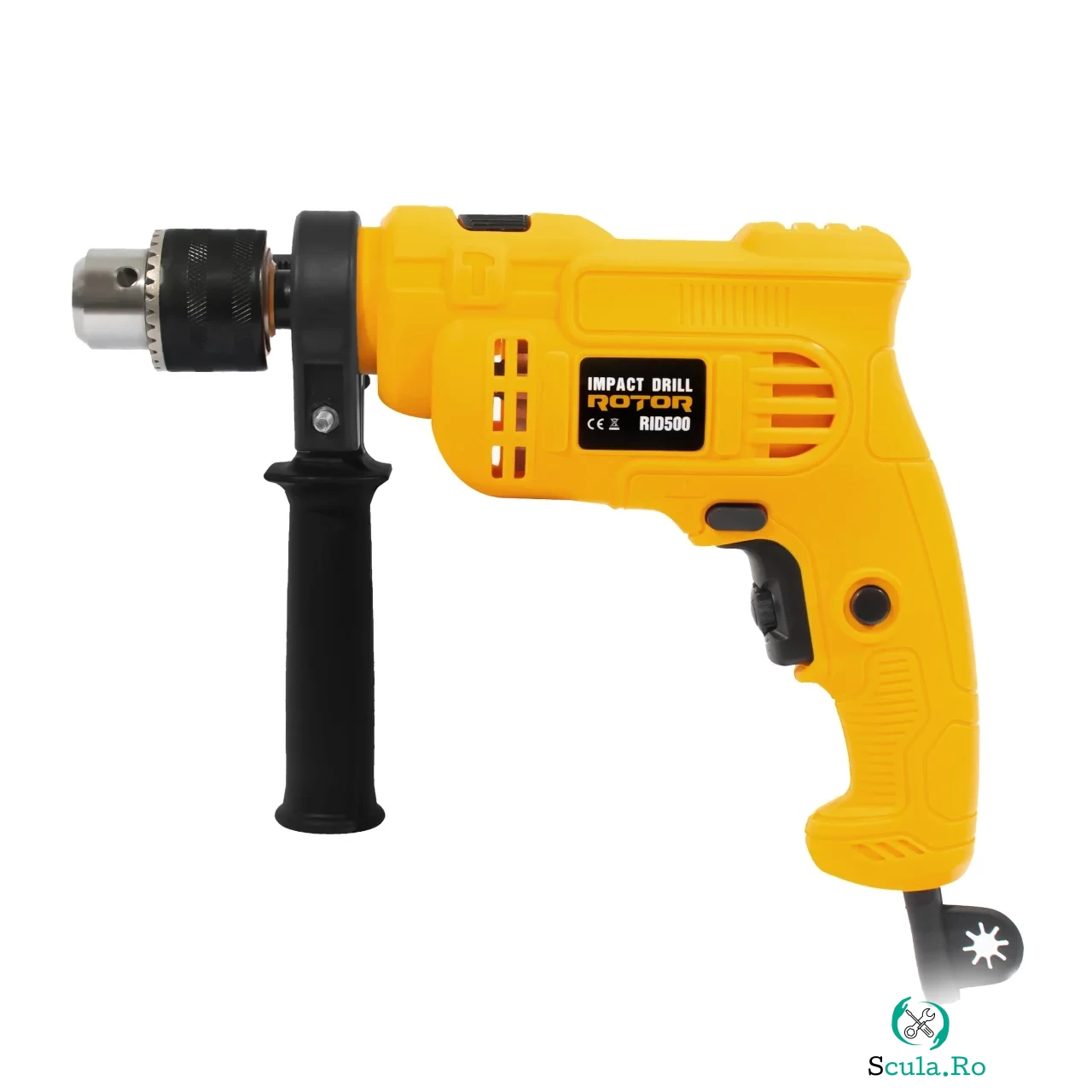 Masina de gaurit Rotor RID500, 500W, 3000RPM, Diametru gaurire otel 13mm lemn 25mm la 115.00 lei ron