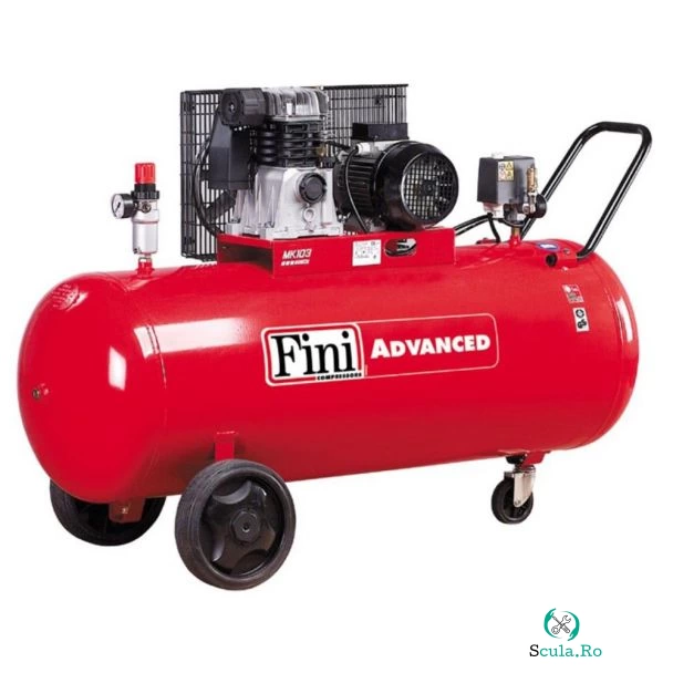 Compresor de aer Fini MK103-200-3M, 200 l, 2200W, 10 bar, 365 l/min