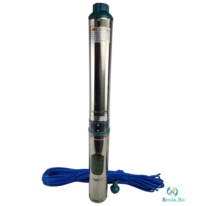 Pompa submersibila de mare adancime AquaMann Premium, 11 Turbine, 160metri, debit 10m ³ h, 30 metri cablu la 711.00 lei ron