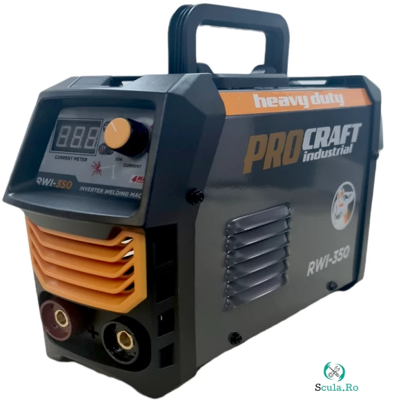 Aparat de sudura tip Invertor ProCraft Industrial RWI 350, Profesional, Heavy Duty, Accesorii Incluse la 499.00 lei ron