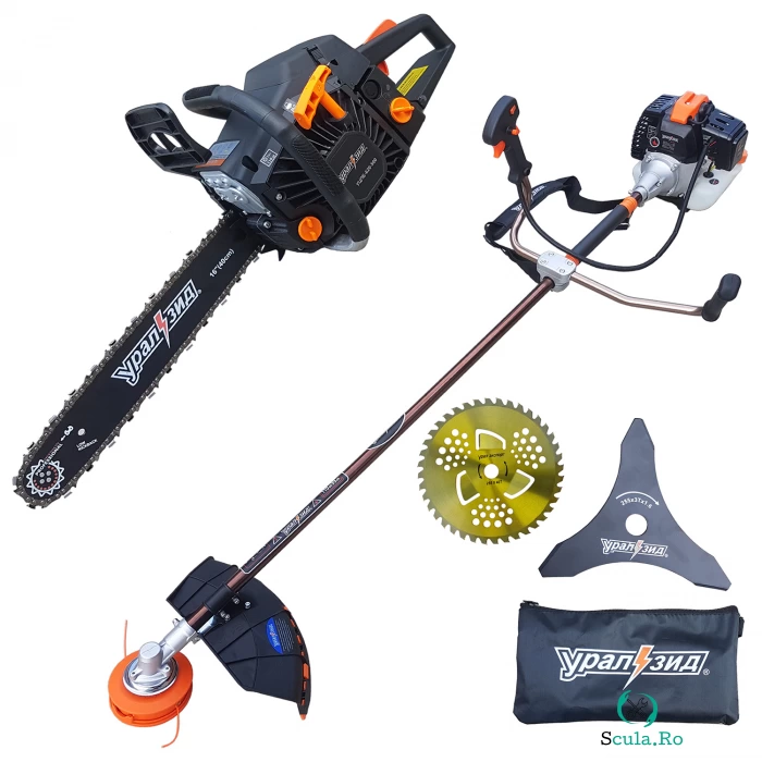 Pachet UralZid Profesional , Motocoasa 7.5CP + Motofierastrau 7CP, Accesorii Incluse la 1,083.00 lei ron